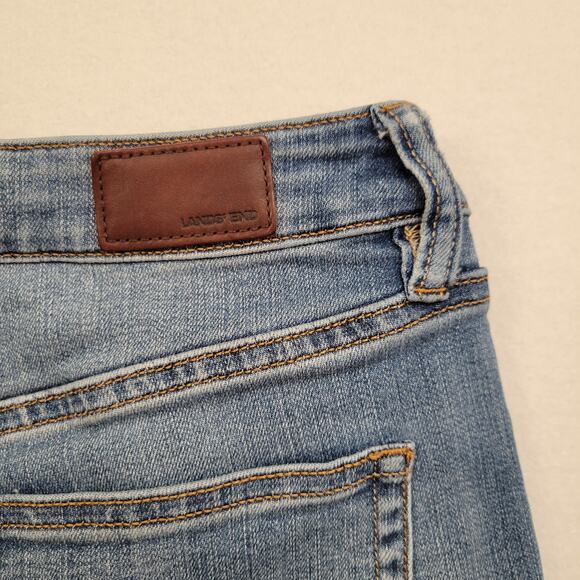 Lands' End Jeans Women's Size 10 Blue Mid Rise Bootcut Denim Stretch Faded - Picture 8 of 13